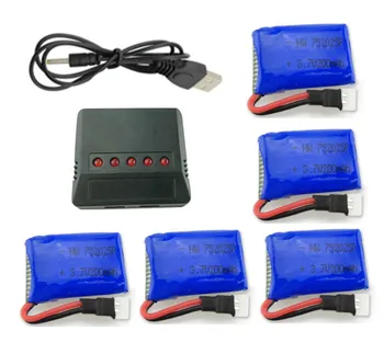 

RC accessories 5PCS Li-po battery and charger for Syma X4 X11 X13 RC airplane