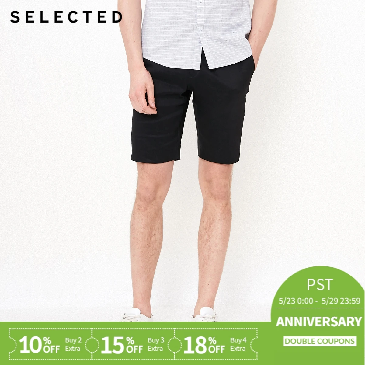 

SELECTED Line hidden placket leisure shorts S|4182SN508