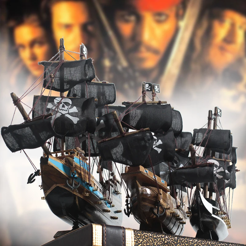 Модель корабля «Пираты Карибского моря» с черной жемчужиной, модель декоративного парохода, одноцветная деревянная лодка ручной работы, детский подарок