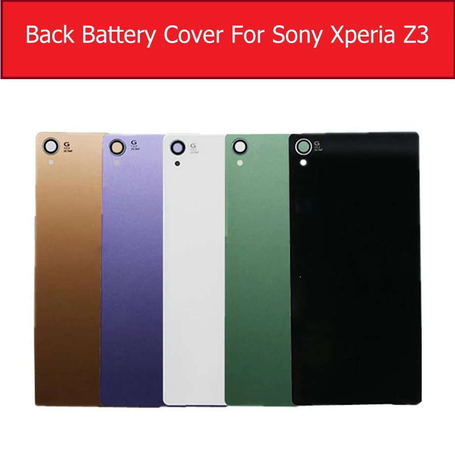 Задняя крышка батарейного отсека стеклянная крышка для sony Xperia Z3 L55T L55U D6633 D6603 D6653 Задняя стеклянная крышка чехол+ 1 пленка бесплатно