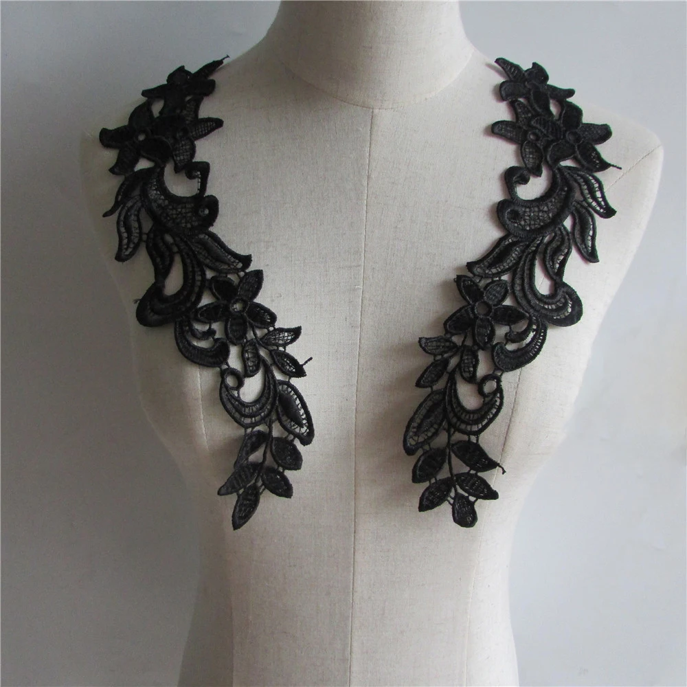 

high quality brand new embroidery applique lace neckline Sewing accessories DIY decoration applique YL260 a pair for sale