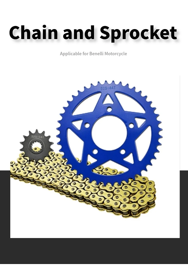 525 14T 44 T цветные 300CC цепь привода мотоцикла и Передняя Задняя звездочка набор для Benelli 300 14 44 зуб