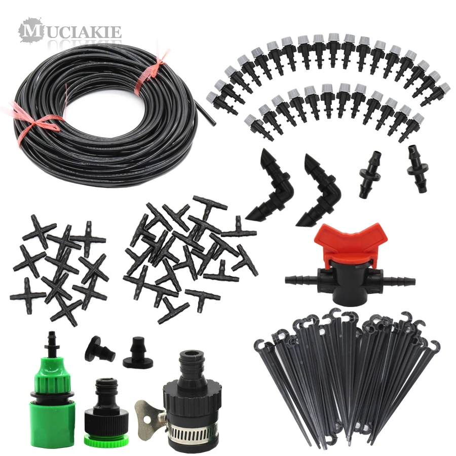 

MUCIAKIE Irrigation System Watering Kit Set Garden Watering Dripper Misting Systems to Spread Water in Garden Misting Sprinkler