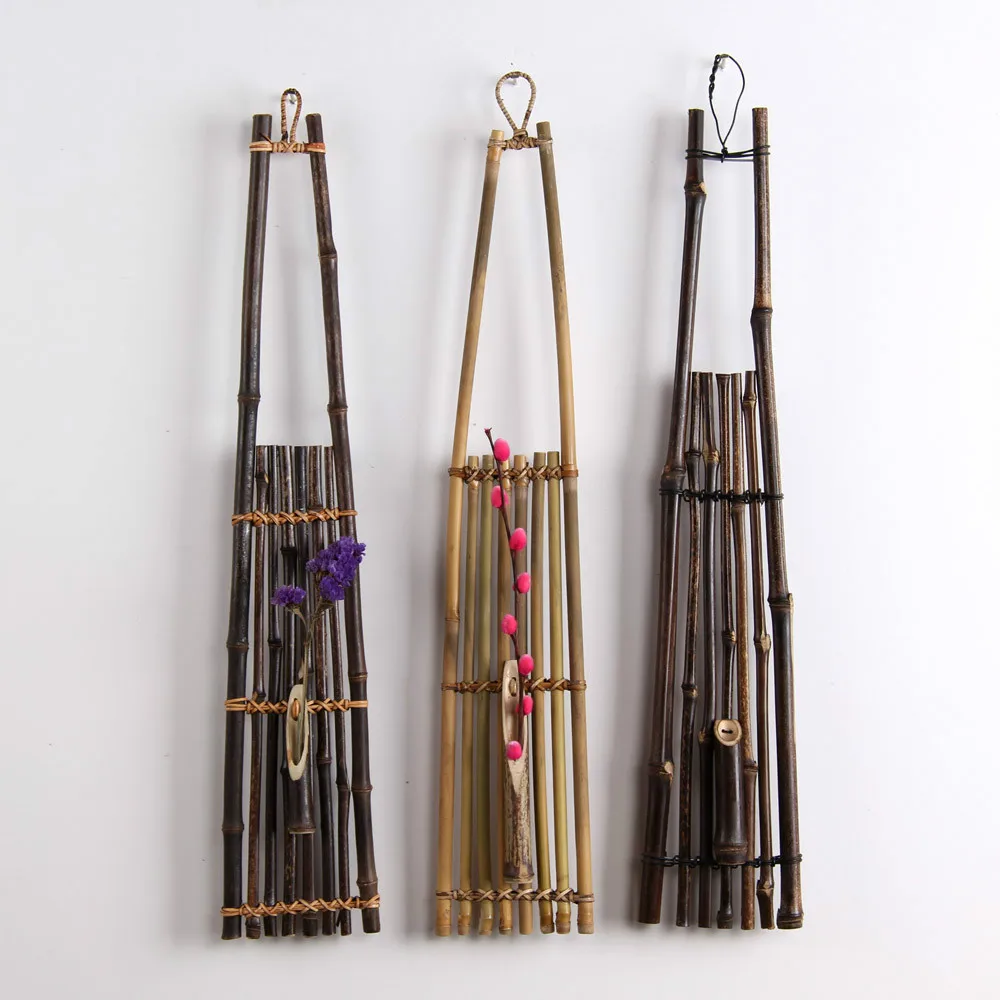 Hanging bamboo Flower Pots Garden flower basket floral wall hanging pendants Planters Plants Pot