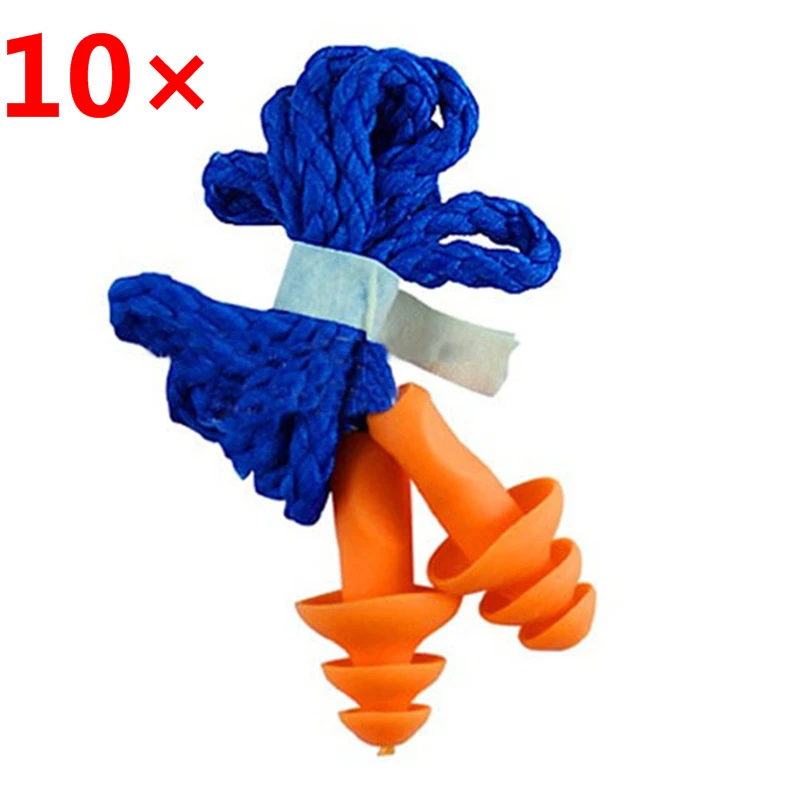 New 10Pcs Soft Silicone Corded Ear Plugs ears Protector Reusable Hearing Protection Noise Reduction Earplugs Earmuff Sleep New 10Pcs Soft Silicone Corded Ear Plugs ears Protector Reusable Hearing Protection Noise Reduction Earplugs Earmuff Sleep