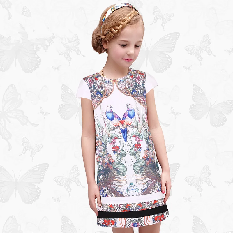 

Toddler Girls Dresses Children Clothing 2017 Brand Princess Dress for Girls Clothes Fish Print Kids Beading Dress 1 34