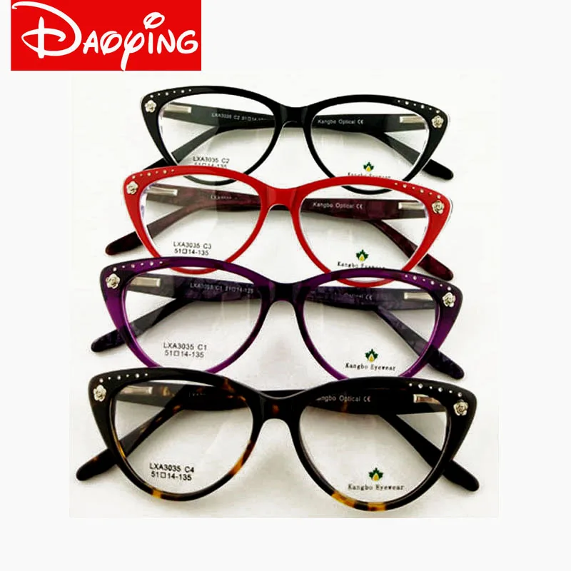 Высококачественные очки в форме "кошачий глаз", оправа, очки для девушек, ацетатная оправа, Ретро стиль, модные женские очки, 8 цветов