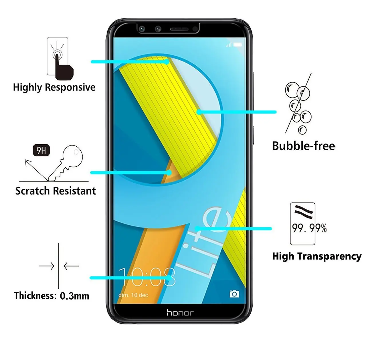 Премиум HD Закаленное стекло пленка для Huawei Honor 9 Lite 9lite передний ЖК экран протектор