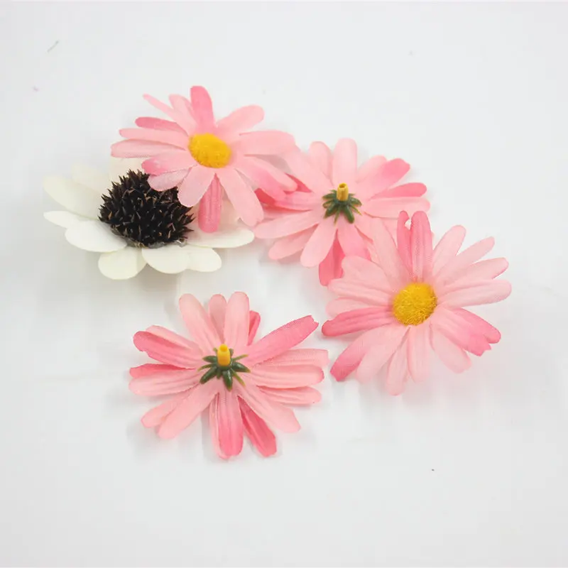 100 шт/lote Cabeca искусственный Flor De Seda Pequeno Crisantemo Da Margarida do Gerbera fanas DIY Casamento