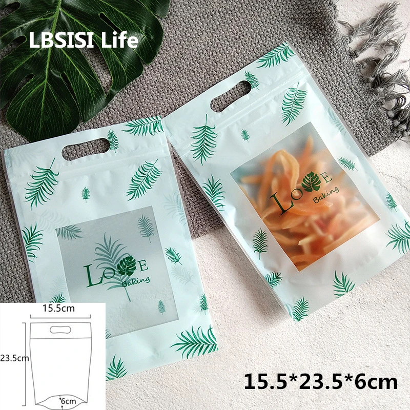 

LBSISI Life 50pcs Zip Lock Plastic Bags Love Hand Hold Wedding Nougat Candy Cookie Gift Packaging Bags Biscuits Decoration Bag
