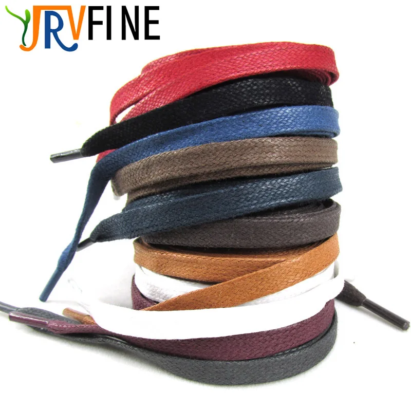 

1 Pair Cotton Waxed Flat Shoelaces High Quality Wax Dress Shoe Laces for Boots Leather Shoes Waxed Laces Flat Veters Atacadores