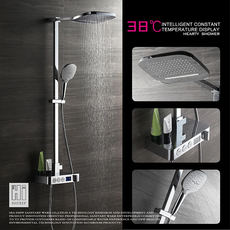 Buy HIDEEP Solid Brass Shower Set Intelligent Digital