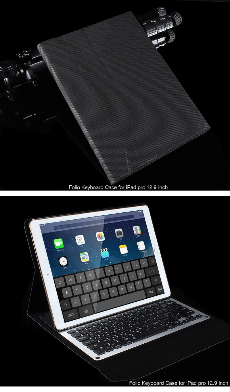 Чехол-клавиатура witsp@ d Bluetooth Folio для iPad pro 12,"-тонкая беспроводная клавиатура с подсветкой+ умный чехол с функцией автоматического сна/пробуждения