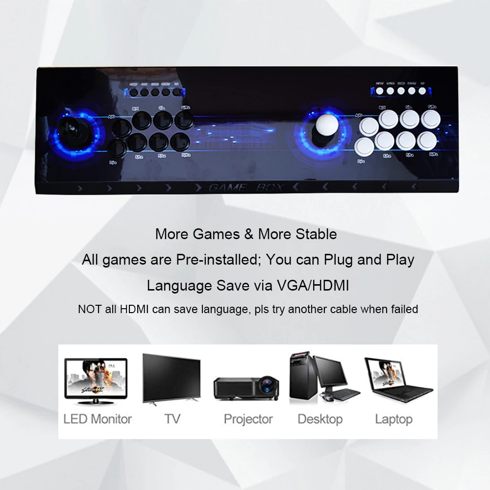 Pandora 10 Arcade Box 2297 44*3D Games Zero Delay 8 Buttons Joystick 2 Players Controller PCB Retro Game Arcade Console Pandora 10 Arcade Box 2297 44*3D Games Zero Delay 8 Buttons Joystick 2 Players Controller PCB Retro Game Arcade Console