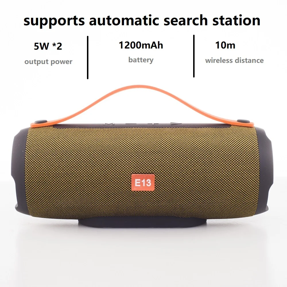 

E13 wireless Bluetooth Speakers Portable Stereo Speaker big power 10W system TF FM Radio Music splashproof Speakers for phone