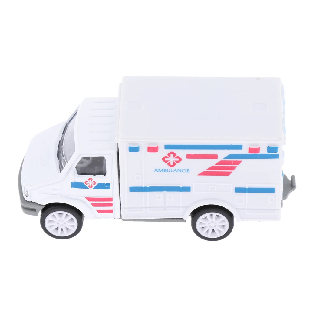 Pull Back Vehicle, Emergency Vehicle Toy, Police Ambulance Car, 1/72 Toy Rescue Vehicle For Kids Toddler Boy & Girl Game Playset