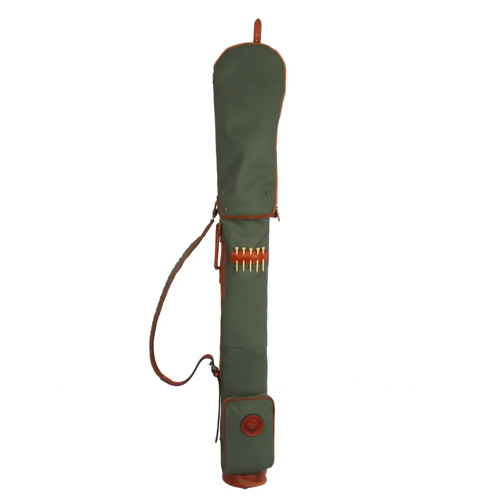 Tourbon Ретро сумка-переноска для гольф-клуба, сумка для гольфа с флисовой подкладкой, пенал, стиль вощеный холст и кожа, водонепроницаемый винтажный Чехол 84 см