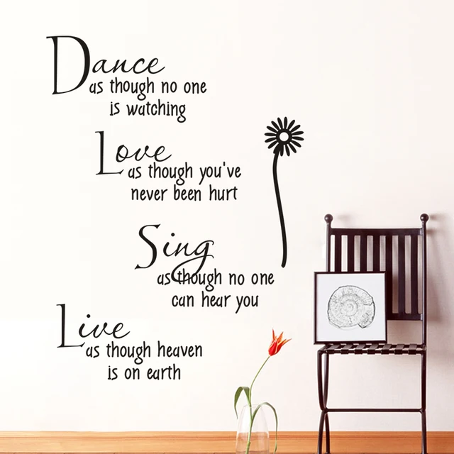 Inspirational Dance Sing Love Live Wall Stickers Home Decor Living Inspirational Dance Sing Love Live Wall Stickers Home Decor Living Room Wedding Office Clroom Vinyl