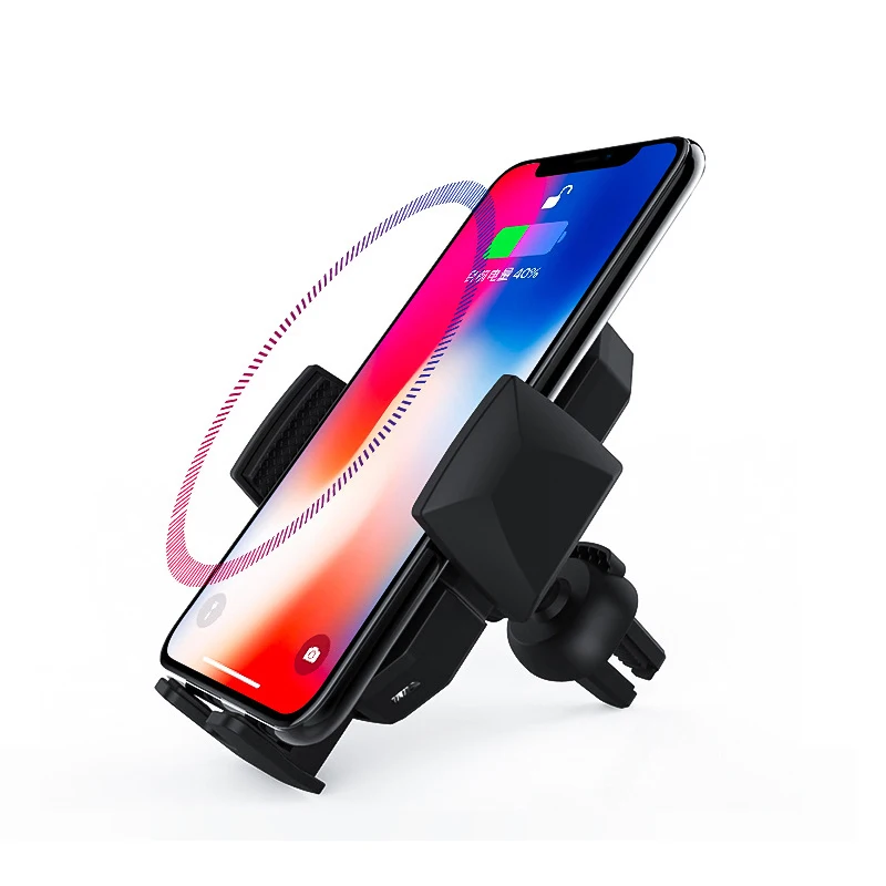 

Universal wireless car charger for smart phone iPhone Samsung fast charging phone bracket with Intelligent Infrared Induction