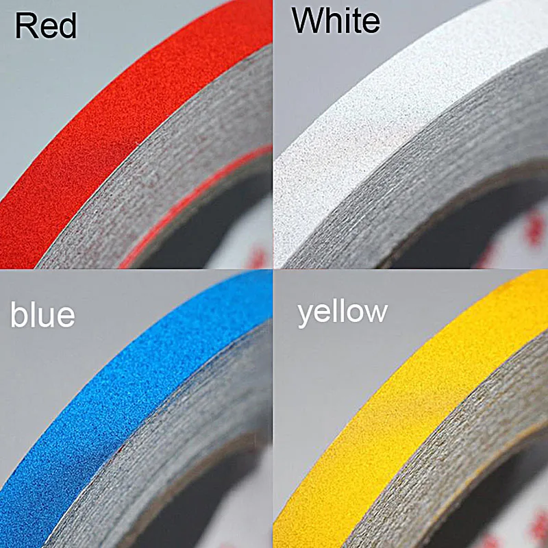 

2CM x 3 Meter Car Styling Red Blue White Yellow DIY Reflective Sticker Auto Warning Luminous Strip Motorcycle Decoration Sticker