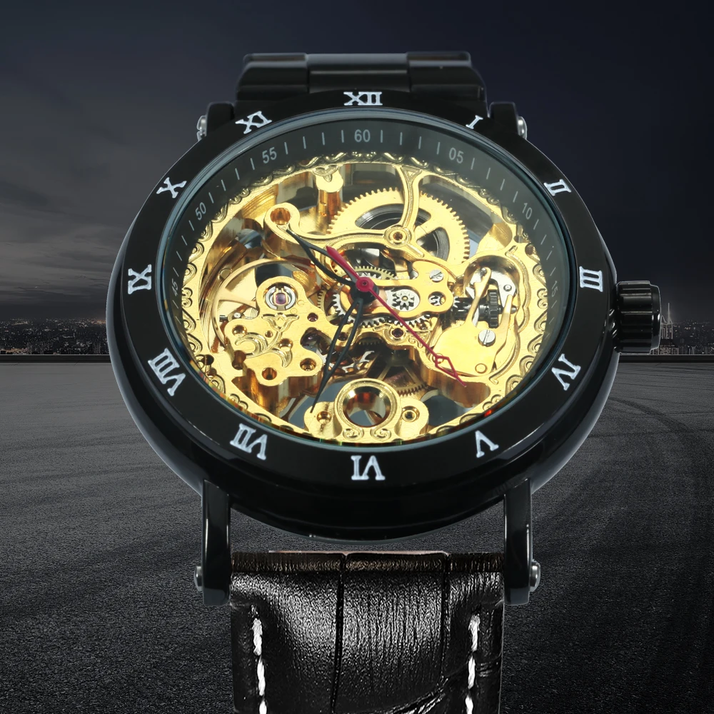 

FORSINING 2018 Mens Watches Top Brand Luxury Carved Skeleton Golden Dial Dress Auto Mechanical Watch Men Stainless Steel Strap