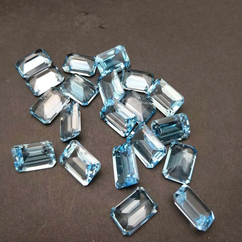 Tbj natural sky topaz oct10*14 ard 9ct for 925 sterling silver jewelry mounting 100% natural sky topaz loose gemstones loose gemstones