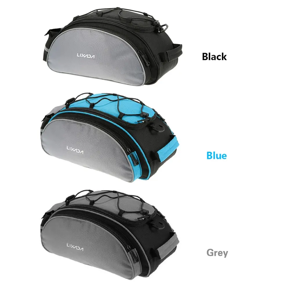 Discount Lixada Rear Seat Bag For Bicycle Cycling Bags On Bike Backseat 13L Bicycle Bag Multifunctional Rack Pack Trunk For Bicycle 4