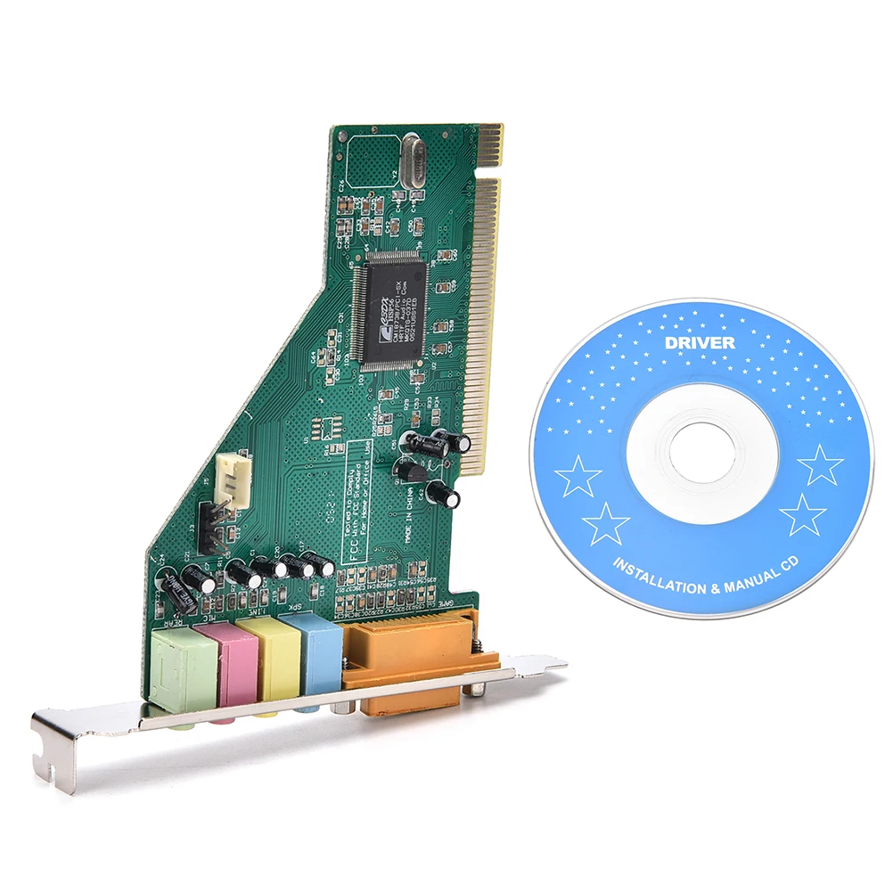 Новинка года 4 канала 5.1 Surround 3D ПК PCI Звук Аудио-карта w/игры MIDI Порты и разъёмы звуковая карта