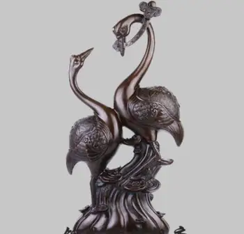 

23" China Palace Copper Two Crane Statue