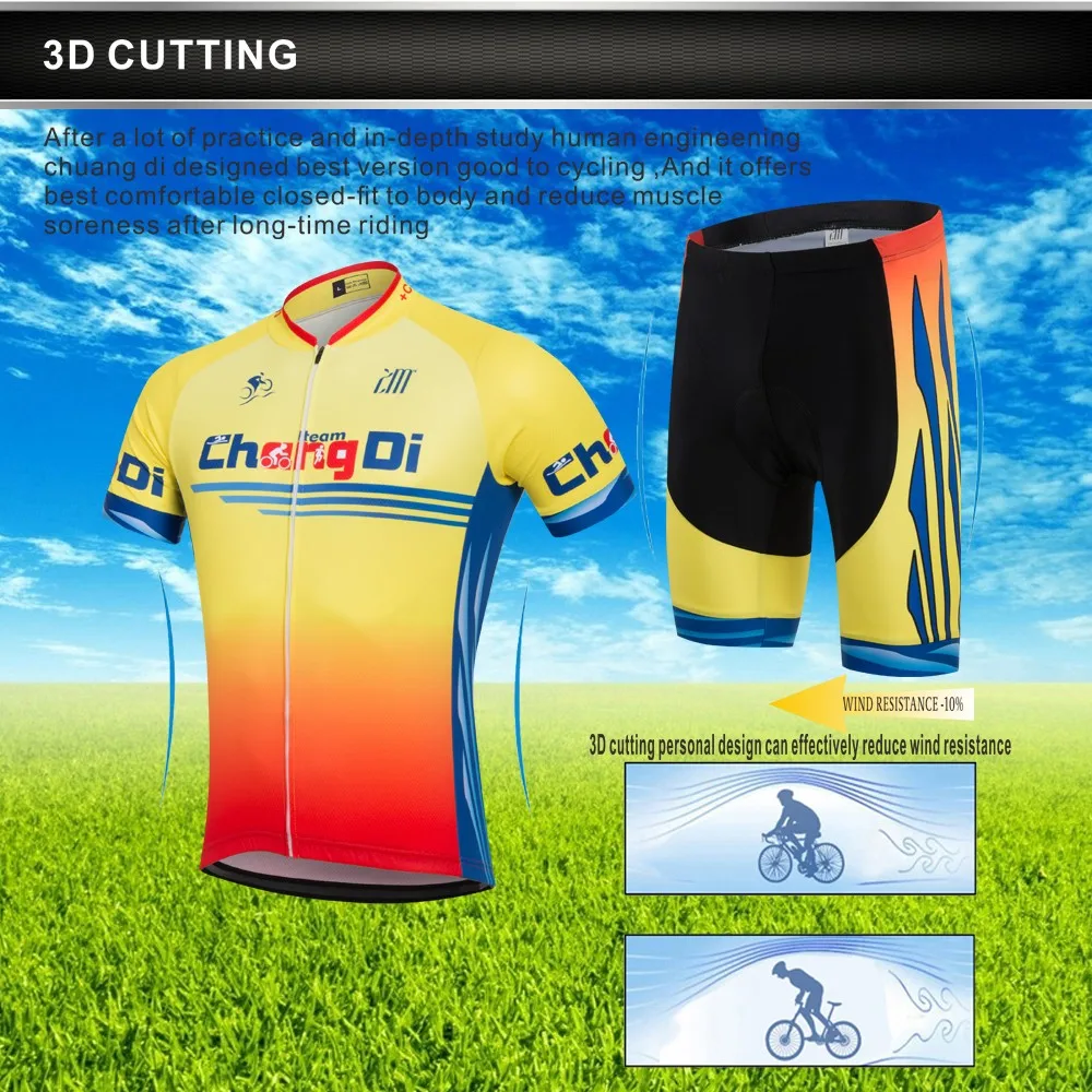 ZM брендовая летняя желтая дышащая велосипедная одежда быстросохнущая гоночная велосипедная майка Ropa Ciclismo Lycra 3D Pad горный велосипед