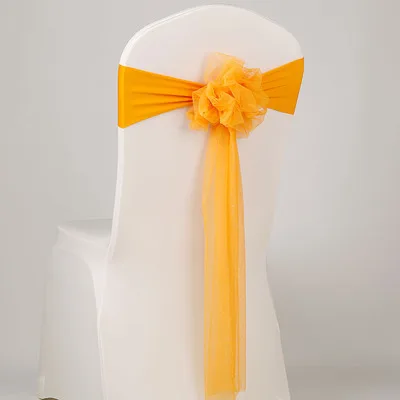 Темно-синяя Свадебная лента на стул створки/Луки для стульев/свадебные стула узлы/галстуки для спинки стула 100 шт - Цвет: gold