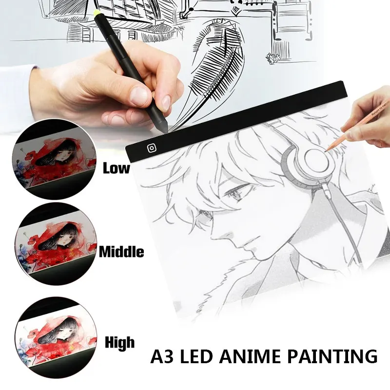 

A3 LED Tracing Pad Light Box For Animation, Sketching,Drawing Ultra Thin Portable Light Pad USB Power LED Drawing Board