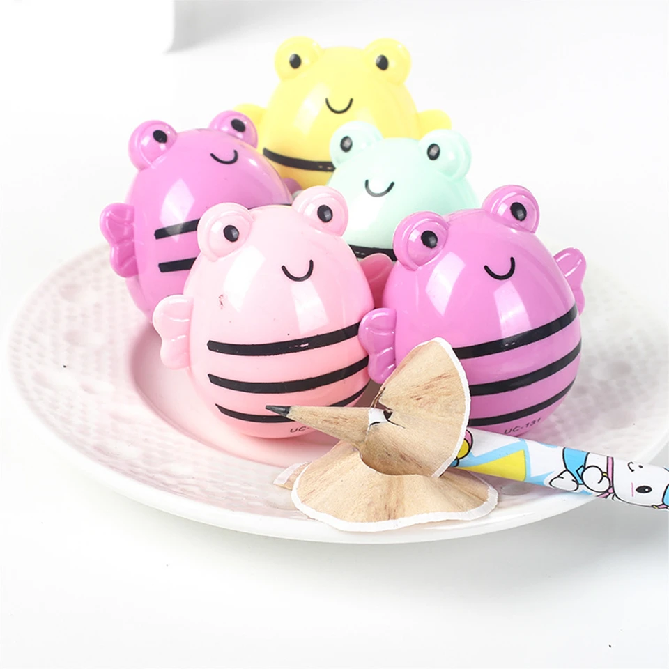 

4pcs/lot Kawaii Bee Pencil Sharpener Cartoon Purpose Pencil Sharpener Makeup Pencil Multi for Office School Supplies