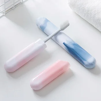 

1x Toothbrush Holder Case Portable Travel Camping Outdoor Toothbrush Storage Box for Bathroom Tooth brush Holder Blue Pink
