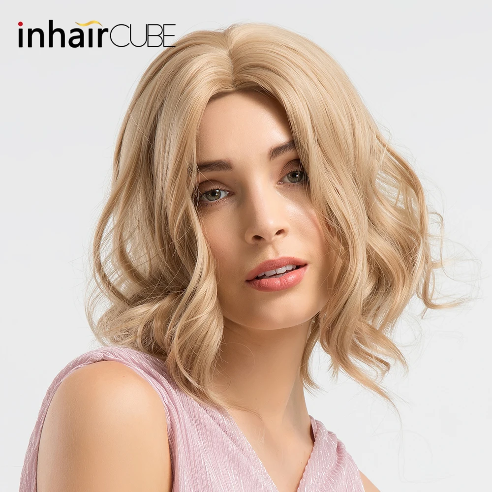 INHAIR CUBE свободные волнистые синтетические парики для волос Блонд женщин ручная