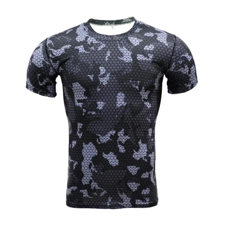 Мужская футболка для бега, дышащая, полиэстер, спандекс, быстрая сушка, короткий рукав, спортивные футболки, топы, мужская рубашка, одежда