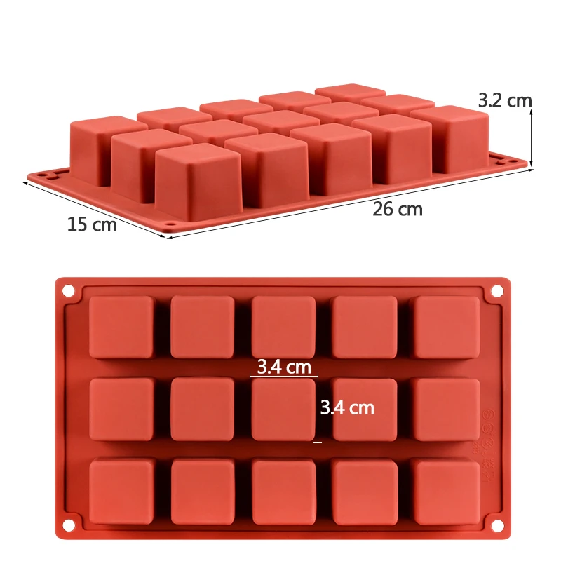 Волшебная квадратная силиконовая форма для торта кубик Рубикс 15 полости квадратный шоколадный мусс для торта кондитерские формы для торта десерт Инструменты для выпечки