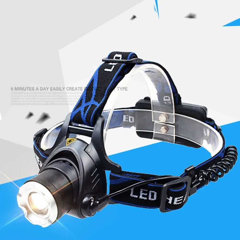 5W 350LM Zoomable Headlamp Rechargeable Headlight Head Torch flashlight