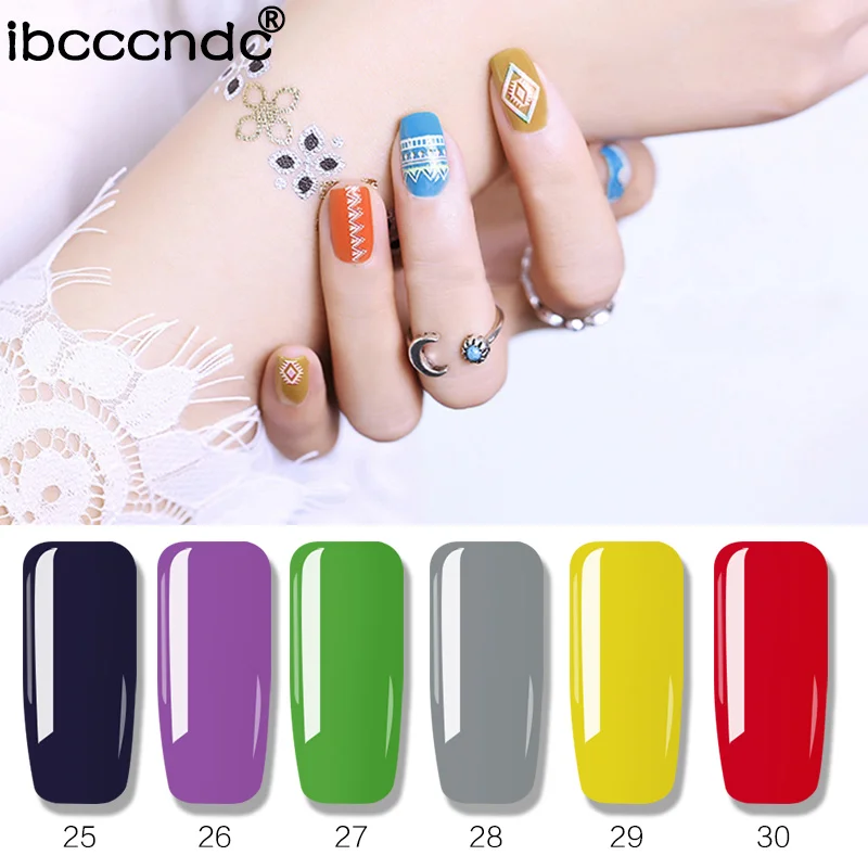 

Nail Art Design Manicure Varnish 80 Color 10Ml Soak Off Enamel Gel Polish LED UV Nail Polish Lacquer Need Base Top Coat 31-60