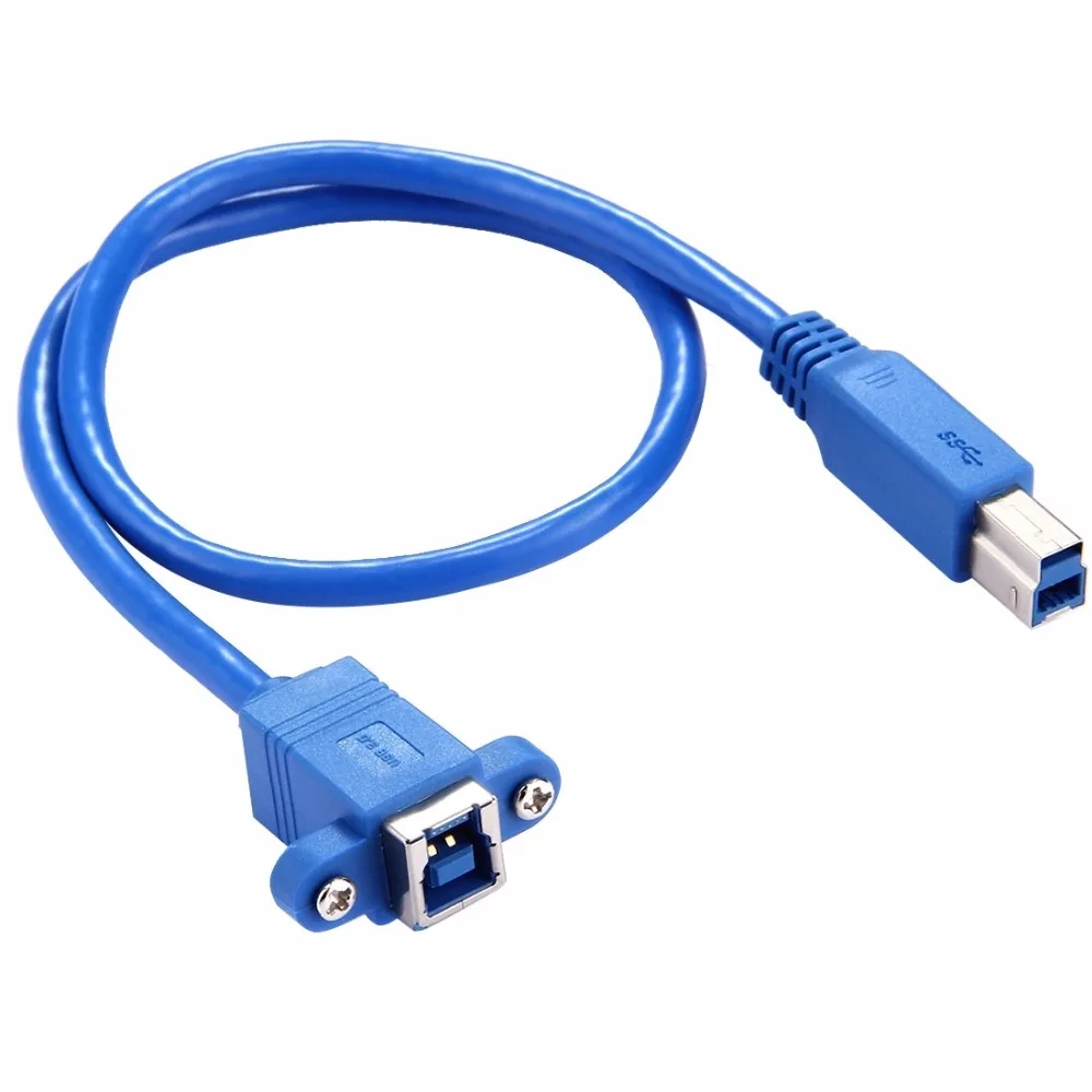 Brand New 50cm Usb 3.0 B Female To B Male Connector Adapter Data Cable