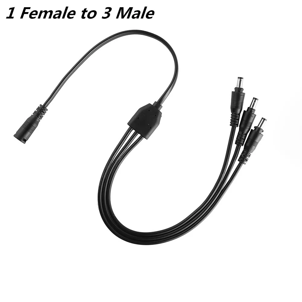 5.5x2.1mm DC 12V Power Jack Wire Cable Connector 1 Female Plug to 2 3 4 5 6 8 Male Multi Plug Line Splitter Adapter LED Strip-in Connectors from Lights ...