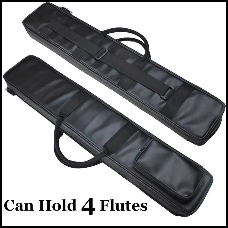 Chinese Flute Dizi & Xiao Case Black Imitation Leather Bag Traditional
