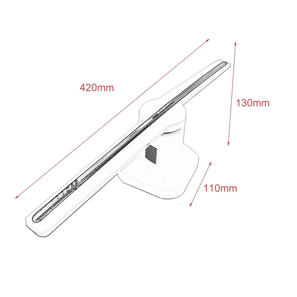 White LED Holographic Projector Lamp Hologram Player 3D Dispaly Fan Unique Hologram Projector Light US/UK/EU/AU/JP Plug