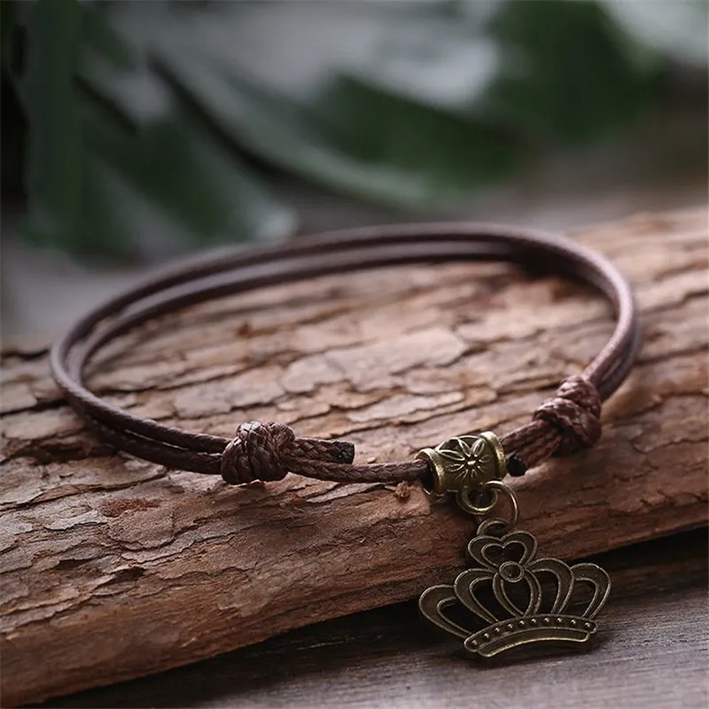 Женские ножные браслеты ручной работы женские черные веревки украшения ноги