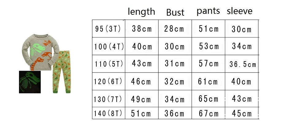 Г., Детская осенняя Пижама, комплект одежды для мальчиков мультфильм Динозавр, одежда для сна, костюм, комплект для детей, футболка с длинными рукавами+ штаны, комплект из 2 предметов, одежда для малышей