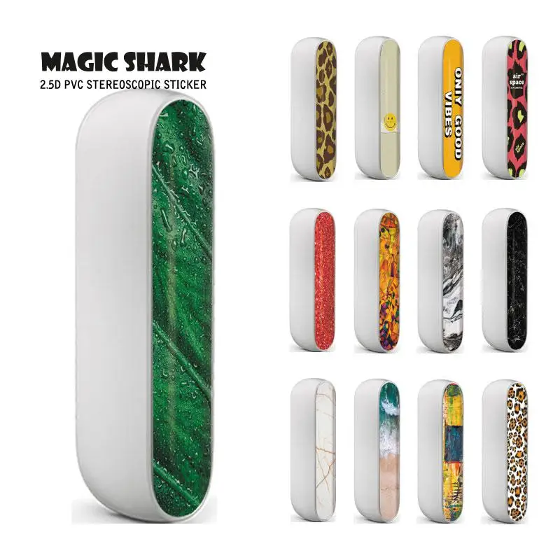 

Magic Shark Fashion Leopard Painting Leaf Emoji Floor Print Case Cover E Cigar Wrap Sticker Skin for IQOS 3 3.0