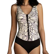 Женские купальники танкини Мягкий Купальник Монокини пуш-ап набор купальников бикини тонкий бикини соединенный печати A30323