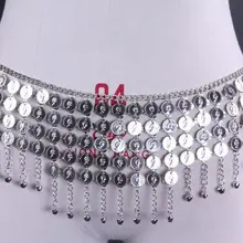 Колокол танец живота металлические хип шарф танец Живота Монеты Пояс с Jingle