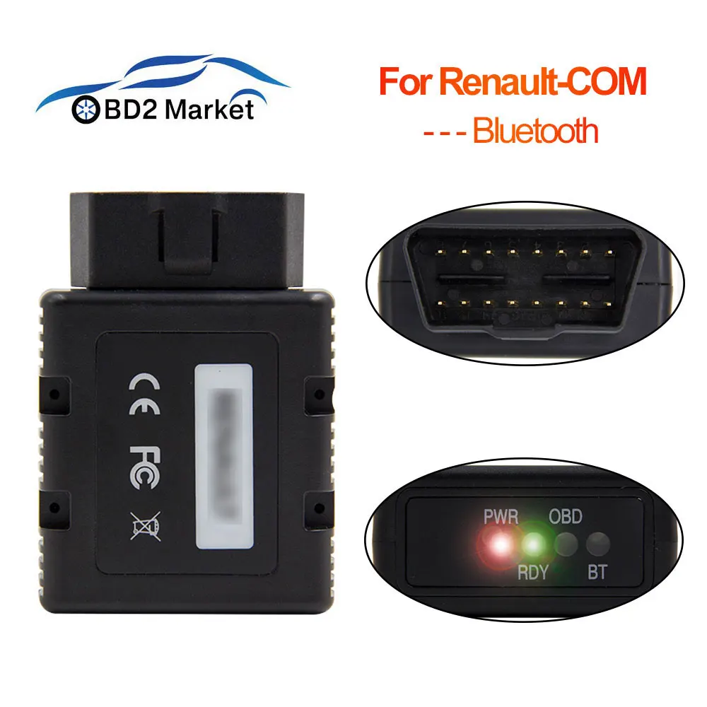 Для Renault-COM OBD2 сканер Bluetooth OBDII сканер ключ программист/ECU/Airbag программирование для Renault МОЖЕТ закрепить диагностический инструмент