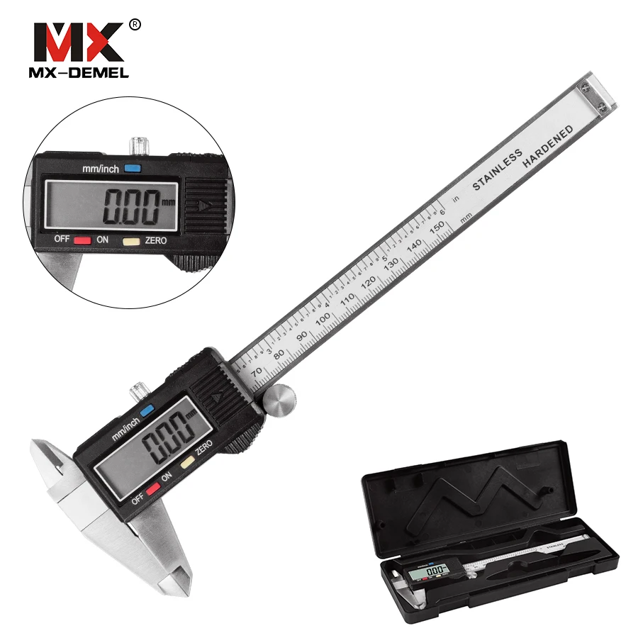 

Digital caliper 6 "150mm Measuring Tool Stainless Steel Measuring Instrument Vernier Calipers Measuring Tool With Plastic Box